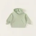 Sudadera con capucha para niños verde salvia con bolsillo de canguro y puños elásticos - Verde / 120