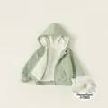 Veste à capuche vert clair pour enfants avec doublure en polaire douce et zip - 80 / Hauts / Doublé Polaire / Vert