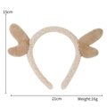 Diadema de cuernos de reno de peluche beige con medidas 15x21 cm y peso de 16 g - Diadema de Astas Camello