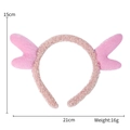 Diadema de cuernos de reno axolotl de felpa rosa, tamaño 21x15cm para decoración - Diadema de Astas Rosa