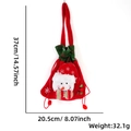 Détail d'un sac cadeau de Noël en velours bonhomme de neige avec cordon et dimensions - Sac à cordon bonhomme de neige
