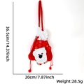 Vue détaillée du sac cadeau de Noël rouge avec ours en peluche 3D et marques de taille - Sac Cadeau Ours de Noël
