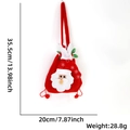 Détail du sac cadeau de Noël en velours rouge avec dimensions et motif Père Noël - Sac de pomme Père Noël