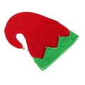 Gorro de elfo navideño de terciopelo rojo y verde con campanas doradas para fiestas - Gorro de Navidad Rojo