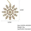 Confezione da tre fiocchi di neve glitterati oro da 12 cm per decorazioni natalizie - Oro