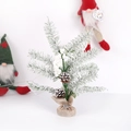 Mini-Schneeweihnachtsbaum für den Tisch mit Zapfen und Leinensockel als Deko - Zapfen & Kiefernzweig Stil