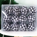 Set di 12 palline di Natale a quadri bianchi e neri in una confezione regalo trasparente - Quadri Bianco Nero (24 Pezzi/Scatola)