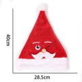 Classic plush Santa Claus hat with embroidered eyes and mustache, size 40x28.5cm - Winking Santa Style