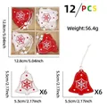 Set de 12 adornos navideños de madera con copos de nieve y caja de almacenamiento de madera - Estilo Campana