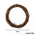 Handmade 20cm natural wood rattan wreath for DIY Christmas holiday wall decorations - 20cm