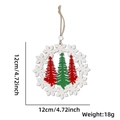 Dettaglio addobbo natalizio in legno da 12cm con fiocco di neve bianco e corda canapa - Ciondolo Albero di Natale Fiocco di Neve