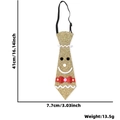 Cravatta a forma di pupazzo di neve di Natale dorata con glitter per decorazioni - Stile Omino Pan Di Zenzero Con Papillon