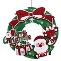 3D Christmas paper wreath variant with Santa Claus, candy canes and red glitter bow - Classic Santa and Bow Style (ZHY-005)