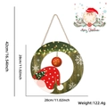 Merry Christmas round wooden hanging sign with Santa hat and size dimensions - Xmas Ball Gnome Hat Style