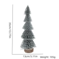 35cm Mini Flocked Christmas Tree with white snow effect and natural wooden base - 35cm