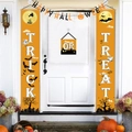 Striscioni per porta Trick or Treat e set di striscioni Happy Halloween per decorazioni casa - Combo 1 / Stile Castello di Zucca