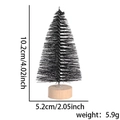 Miniature black bottle brush Christmas tree on wooden base, size 10.2cm for table decor - 10cm Black