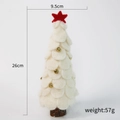 Mini sapin de Noël en feutre de laine blanc avec étoile rouge et grelots dorés - Grand Blanc