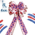 Independence Day patriotic bow with vintage red truck and star patterns for party decor - Triple Layer American Bow