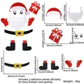 Kit de pegatinas de puerta de Papá Noel DIY con medidas para sombreros y botas - Papá Noel con Caja de Regalo