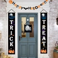 Striscioni per porta Halloween Trick or Treat e set di bandierine per decorazioni di festa - Combo 2 / Stile Castello Fantasma