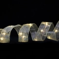 Goldenes LED-Band mit warmweißen Lichtern und Glitzerrand für Weihnachtsbaumdekoration - 1m / Goldenes Netz (Warmweißes Licht)
