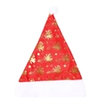 Cappello di Babbo Natale con motivi a campana d'oro e bordo in peluche bianco - Stile con campanellini