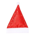 Bonnet de Noël rouge classique avec motifs étoiles dorées et pompon blanc duveteux - Style Étoile