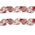 Patriotic USA flag and red truck burlap ribbon for Independence Day party decor - Khaki Truck / 1m