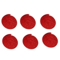 Lot de 6 décorations de Noël suspendues en spirale avec paillettes rouges brillantes - 6 Pièces / Rouge