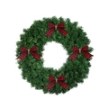 Couronne de Noël avec nœuds en tissu à carreaux rouge et noir pour décor de fêtes - Nœud à Carreaux Noir et Rouge