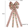 88x30cm large beige linen Christmas tree bow with red berries and festive letters - Berry and Christmas Tree Style