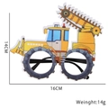 Construction party glasses with excavator design and size measurements 14x16cm - Logging Truck Style