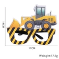 Construction excavator themed party glasses for kids, yellow frame size 17cm by 14cm - Loader Style