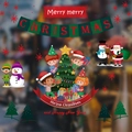 Christmas tree window static stickers with Santa, snowman and kids party decoration - Christmas Tree Children Style (HYC 007)