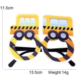 Construction school bus themed party glasses for kids with dimensions and weight info - Bus Style