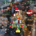 Christmas tree window sticker with colorful Happy Christmas text and holiday symbols - Creative Letter Christmas Tree Style (HYC 005)