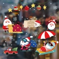 Cartoon Santa Claus Christmas window static stickers set with snowflakes and truck - Cartoon Santa Claus Suit Style (HYC 008)