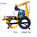 Construction excavator themed party glasses for kids birthday parties, 17cm wide design - Excavator Style B