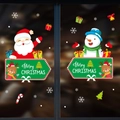 Christmas window decals with Santa Claus and snowman motifs for holiday party decoration - Santa Snowman Combination Style (HYC 010)