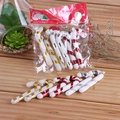 Set of mini Christmas candy cane ornaments in red, gold, and silver striped finish - Multicolor