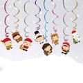 Set de 8 décorations de Noël suspendues en spirale avec motifs de dessins animés - Ensemble Personnages Q-Style (z-24)