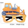 Bulldozer themed birthday party glasses for kids construction celebration props - Bulldozer Style B