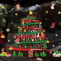 Christmas window stickers with festive tree, reindeer and snowman for holiday decoration - Ribbon Christmas Tree Combination Style (HYC-44)