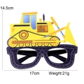 Yellow bulldozer construction party glasses for kids birthday party photography props - Bulldozer Style C