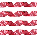 Ruban de Noël rouge avec lettrage blanc Ho Ho Ho pour décoration festive de sapin de Noël - 2M*6.5CM / Rouge