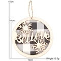 Wooden Christmas hanging tag with Believe text and snowflake cutout 10cm diameter - 10cm*10cm / Gray Base Snowflake Letter A