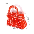 Mini borsa regalo di Natale in feltro rosso con fiocchi di neve bianchi e motivi - Borsa a Base Rossa Winter-Holiday