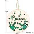Round wooden Christmas ornament with Believe lettering and snowflake cutout detail - 10cm*10cm / Green Base Snowflake Letter B