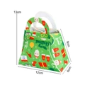 Mini borsa regalo di Natale verde con Babbo Natale e dimensioni di 13x12x6cm - Borsa a Base Verde Elementi di Natale